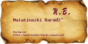 Malatinszki Bardó névjegykártya
