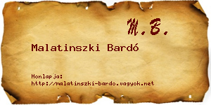 Malatinszki Bardó névjegykártya