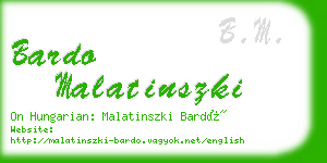 bardo malatinszki business card